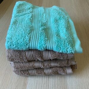 Mainstays Mint Green Brown Towel Set